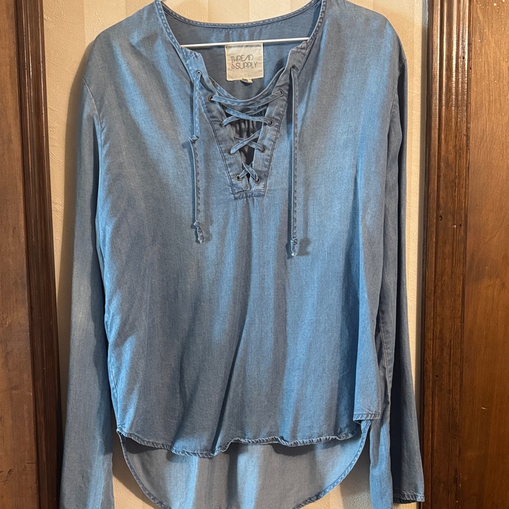 Thread & Supply Classic Blue denim pullover
